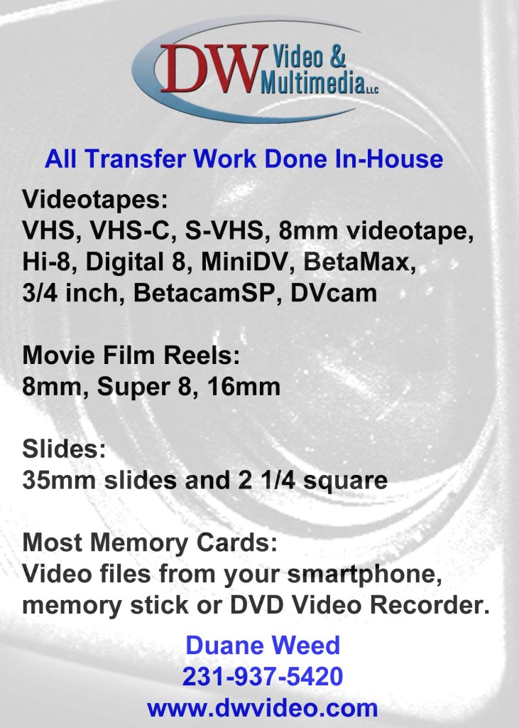 Big Rapids Film Slide Videotape-To-DVD Transfer